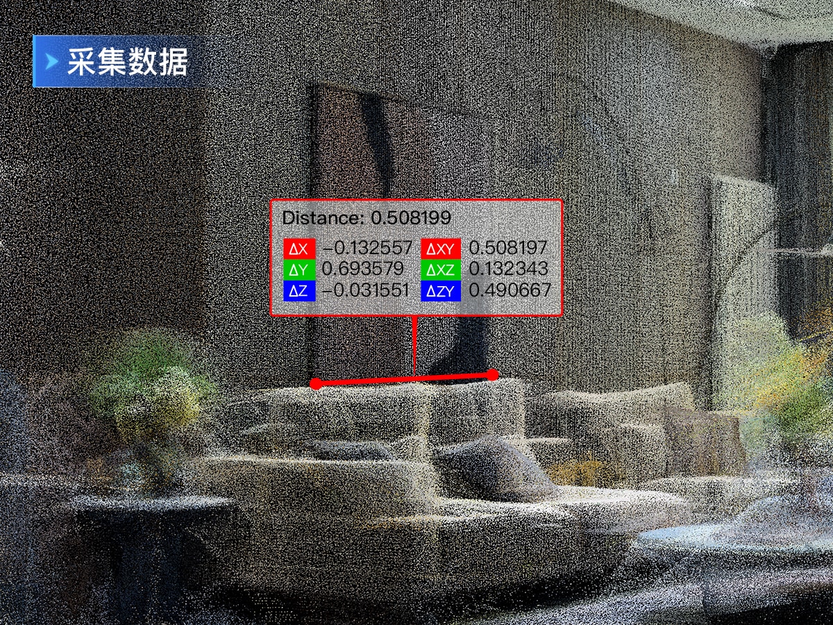 如视 VR 空间采集数据：点云模型测量