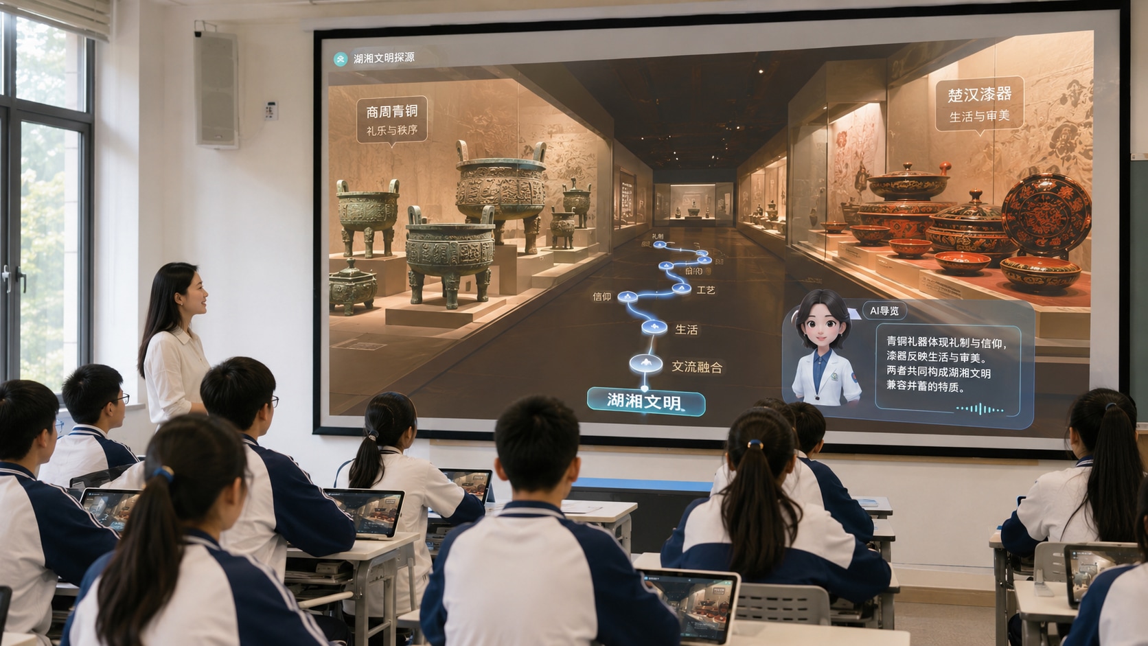 如视AI大模型博物馆系统提供引导式知识学习,通过渐进提问、即时反馈与脉络串联,帮助观众系统构建完整的历史文化认知体系,告别碎片化浏览。